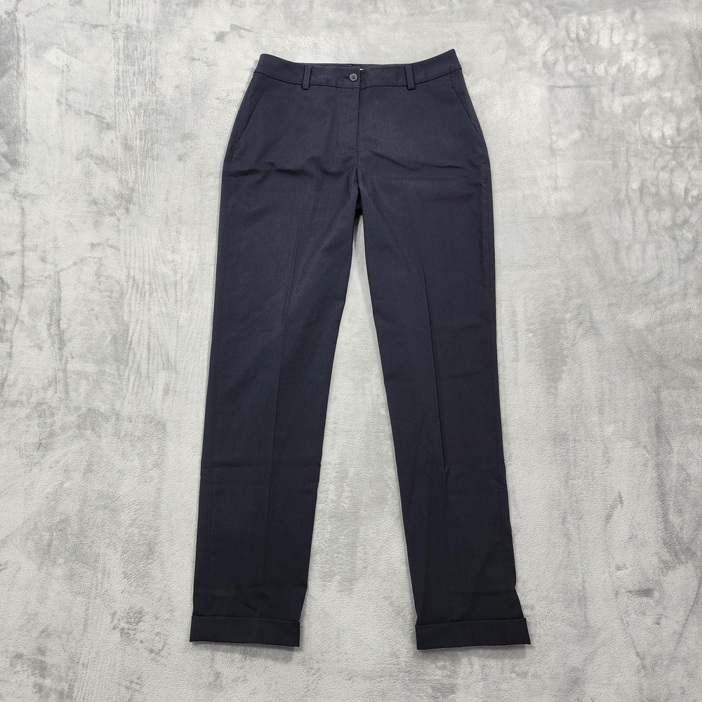 Vintage Pendleton Pants Womens 8 Black Twill Relaxed Cuffed Hem Stretch Office‎
